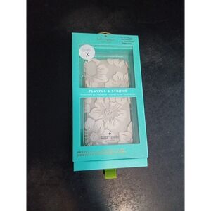 Kate Spade Cell Phone Case iPhone X Hollyhock Floral Clear Creamy Pale Pink